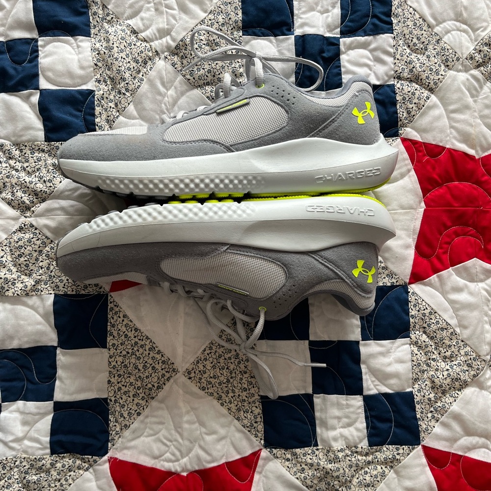 Under Armour Gray and Neon Yellow Sneakers